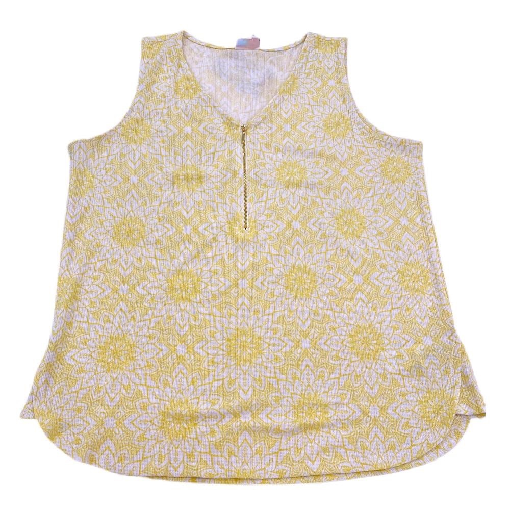 Rachael V-Neck Zipper Sleeveless Shirt NWT